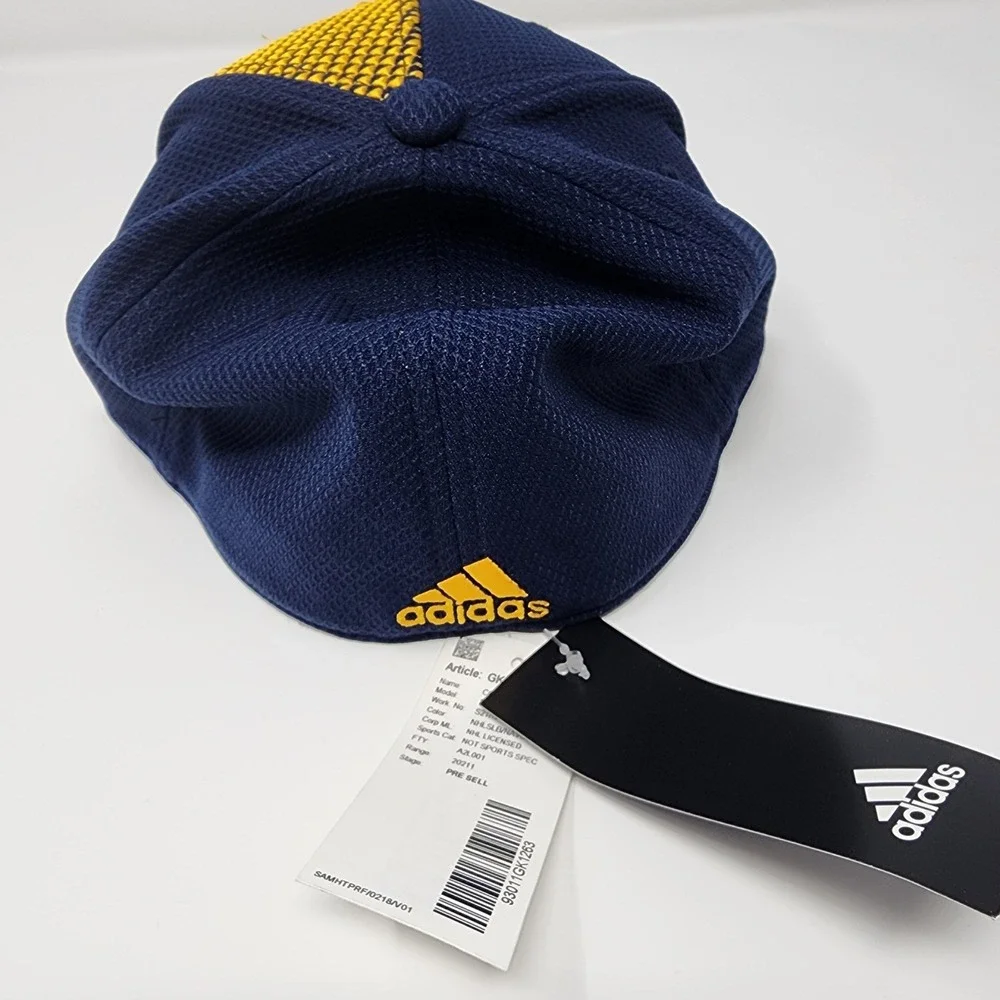 Adidas Hat Mens OSFA Navy Blue St. Louis Blues NHL Coach Stretch Flex GK1263 NEW